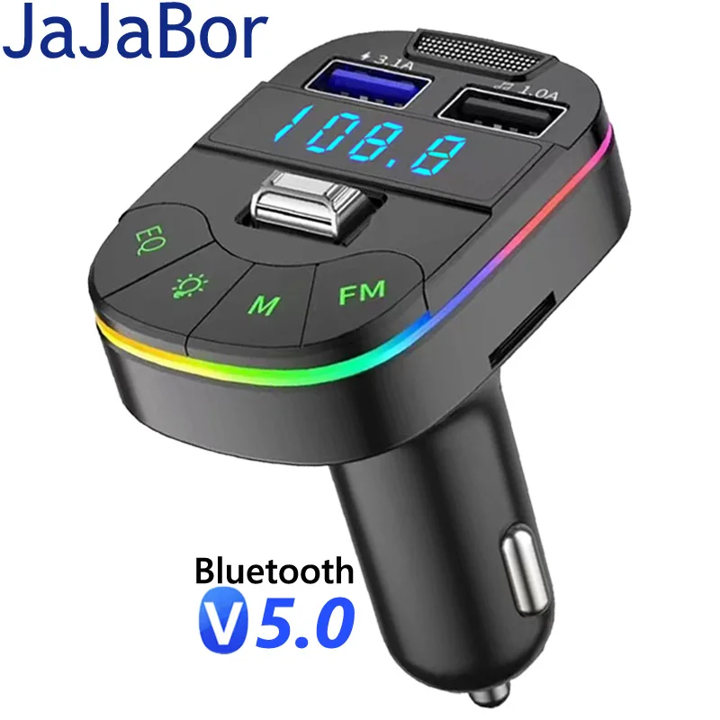 

JaJaBor FM передатчик EQ режим двойной USB 3.1A быстрая зарядка автомобильное зарядное устройство TF карта U диск MP3 плеер громкой связи Bluetooth автомобильный комплект