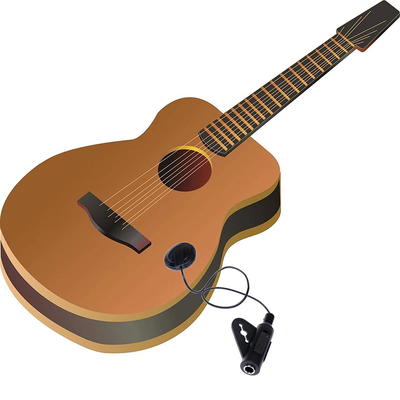 

1Pcs Black Acoustic Guitar Pickup Piezo Contact Pickup For Guitar Ukulele Violin Mandolin Banjo Kalimba Harp Pickups Accessories