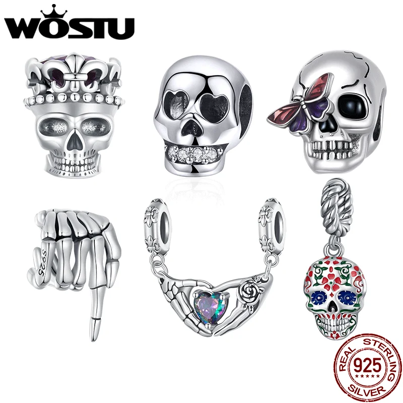 WOSTU 925 Sterling Silver Punk Vintage Skull Charm Bead Butterfly Pendant Heart Hand Safty Chain Fit DIY Bracelet Jewelry Making
WOSTU 925 Sterling Silver Punk Vintage Skull Charm Bead Butterfly Pendant Heart Hand Safty Chain Fit DIY Bracelet Jewelry Making