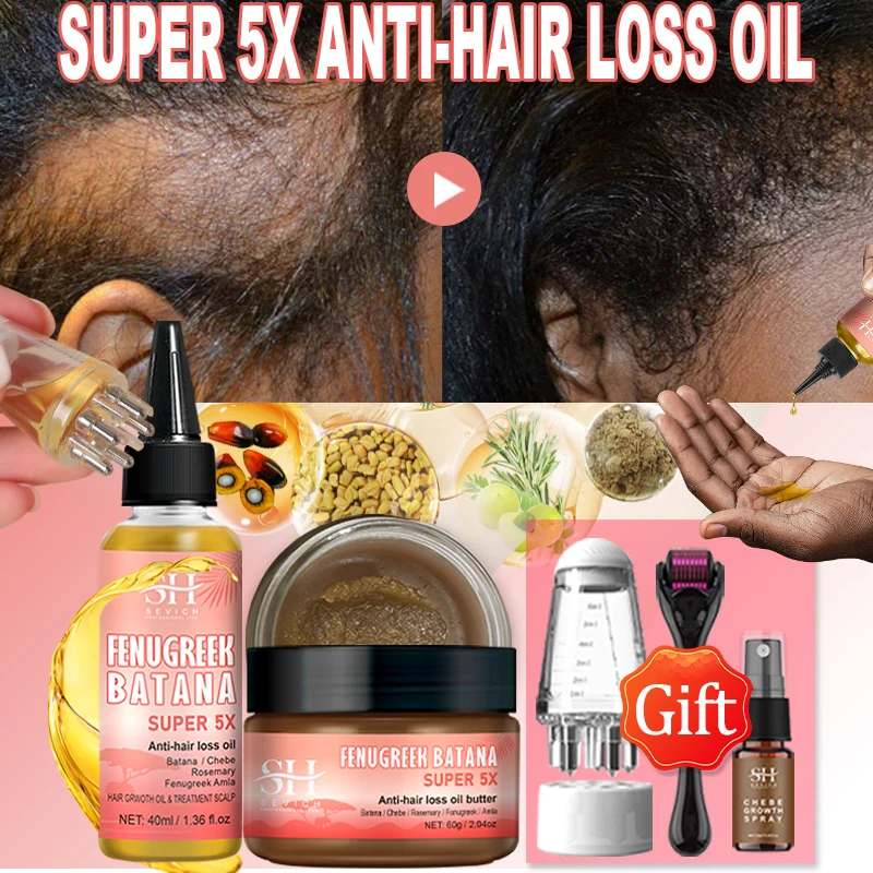 

2024 Super Fast 5x Hair Growth Oil Fenugreek Anti-Hair Loss Oil Rosemary Hair Regrowth Chebe Batana Butter Hair Mask Amla Oils