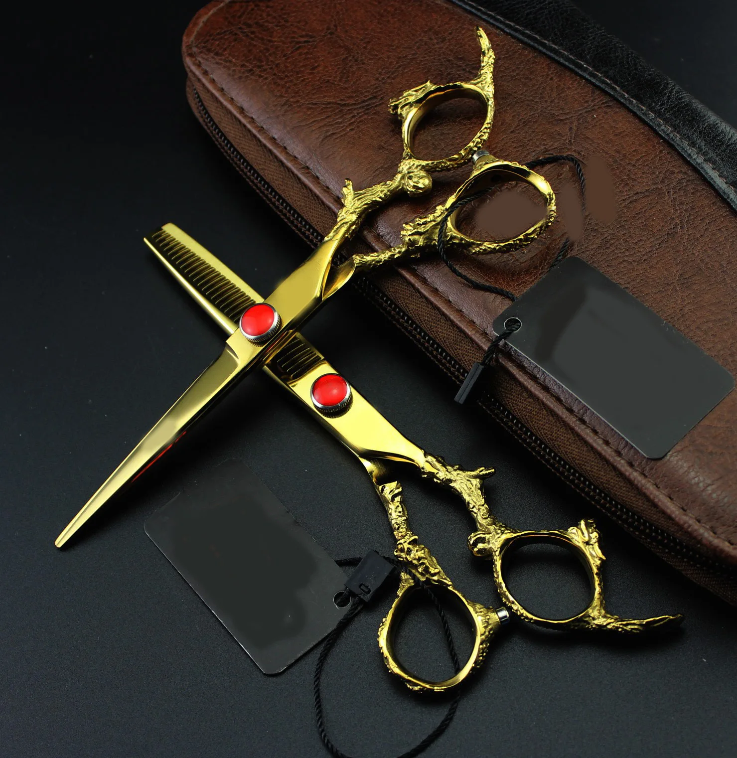 Professional Hairdressing Haircut Scissors 6 Inch Golden Thinning Stainless Steel Shear Scissors to Cut Hair Dragon Handle
Professional Hairdressing Haircut Scissors 6 Inch Golden Thinning Stainless Steel Shear Scissors to Cut Hair Dragon Handle