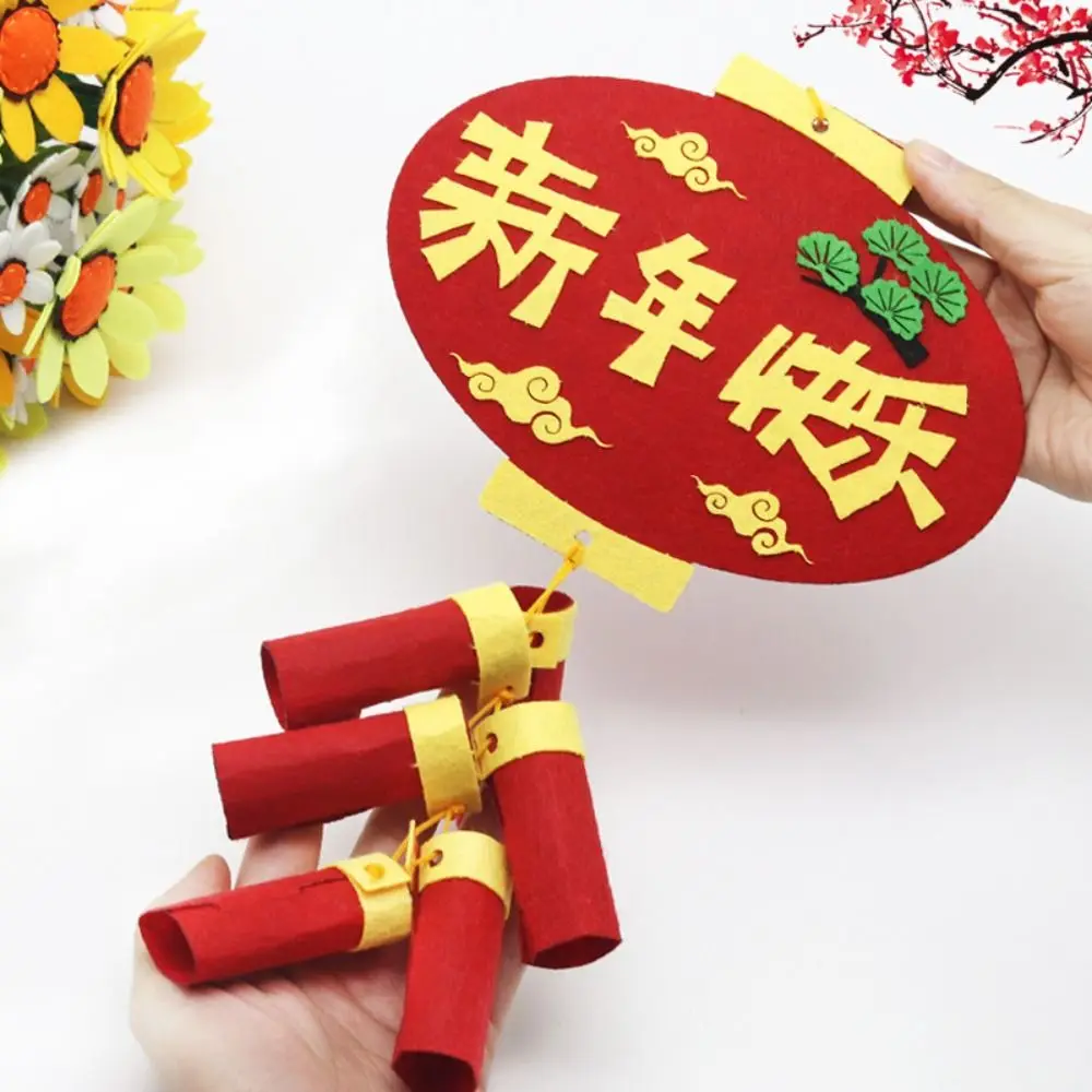 

Crafts Chinese Style Decoration Pendant Layout Props Maroon Spring Festival Decoration DIY Toy with Hanging Rope