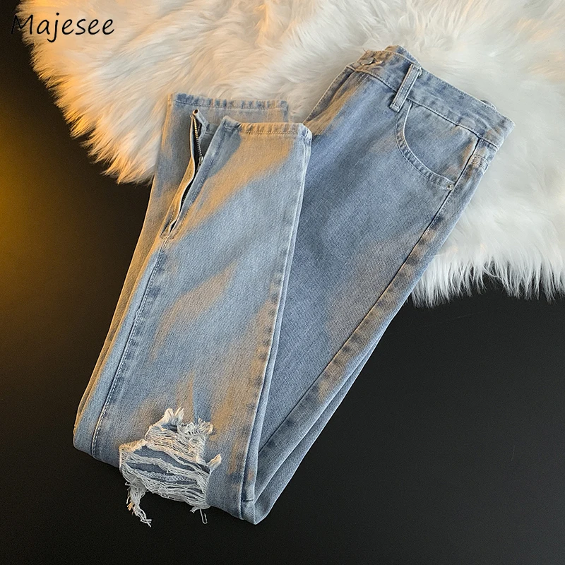 

Jeans Men Ripped Trouser Harajuku High Street Fashion All-match Teens Handsome Straight Ins Hip Hop Unisex Cool Ulzzang Daily