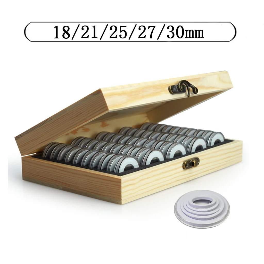 50PCS 30mm Coin Capsule Holder Case with Wooden Organizer Box and Foam Gaskets 18/21/25/27/30mm Coin Collection Storage Box
50PCS 30mm Coin Capsule Holder Case with Wooden Organizer Box and Foam Gaskets 18/21/25/27/30mm Coin Collection Storage Box