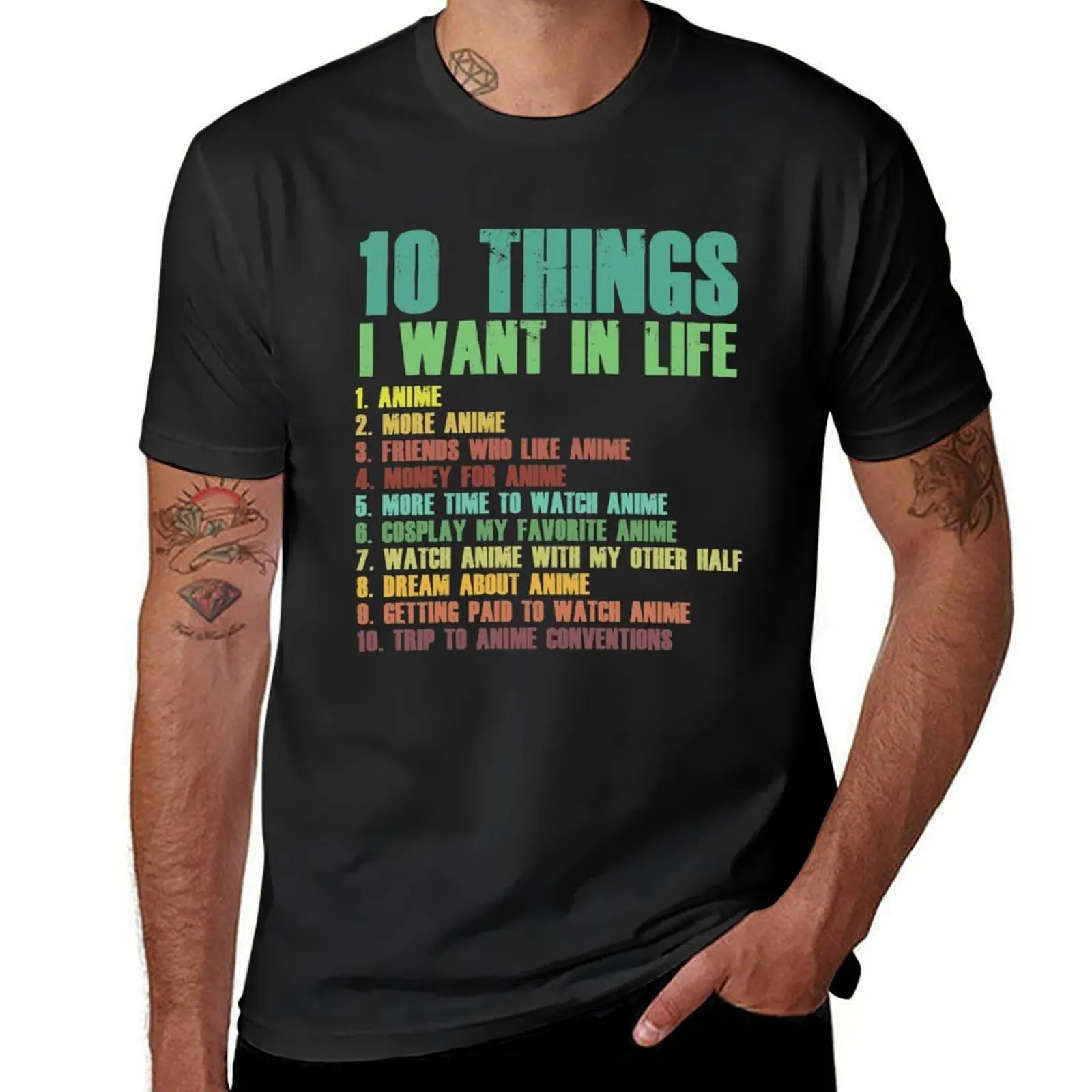 Retro Vintage Anime Merch - Ten Things I Want In Life Anime T-Shirt customs Blouse anime customizeds Short sleeve tee men
Retro Vintage Anime Merch - Ten Things I Want In Life Anime T-Shirt customs Blouse anime customizeds Short sleeve tee men