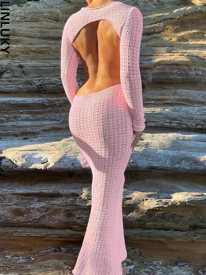 2023 Autumn New Sexy Hollow Open Back Mesh Hole Long Sleeve Dress For Women Club Party Evening Long Dresses Woman Clothing
2023 Autumn New Sexy Hollow Open Back Mesh Hole Long Sleeve Dress For Women Club Party Evening Long Dresses Woman Clothing