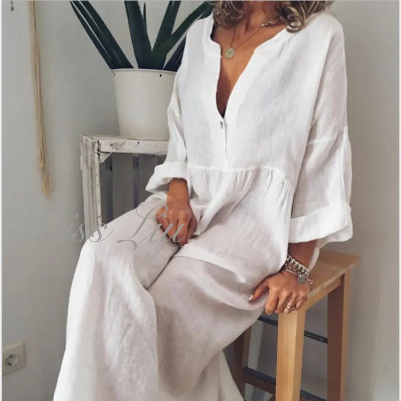 2023 New Summer Fashion Vintage Chic Dresses for Women Cotton V-neck Loose Casual Irregular Oversize Pretty Women's Dresses
2023 New Summer Fashion Vintage Chic Dresses for Women Cotton V-neck Loose Casual Irregular Oversize Pretty Women's Dresses