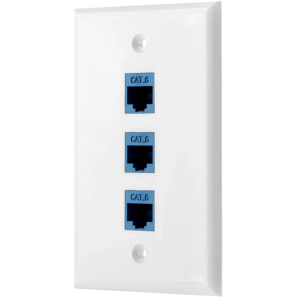1Pack 3-Port Ethernet Wall Plate, RJ45 Wall Plate with RJ45 Keystone Inline Coupler Insert,Cat6 Keystone Jack Wall Plate
1Pack 3-Port Ethernet Wall Plate, RJ45 Wall Plate with RJ45 Keystone Inline Coupler Insert,Cat6 Keystone Jack Wall Plate