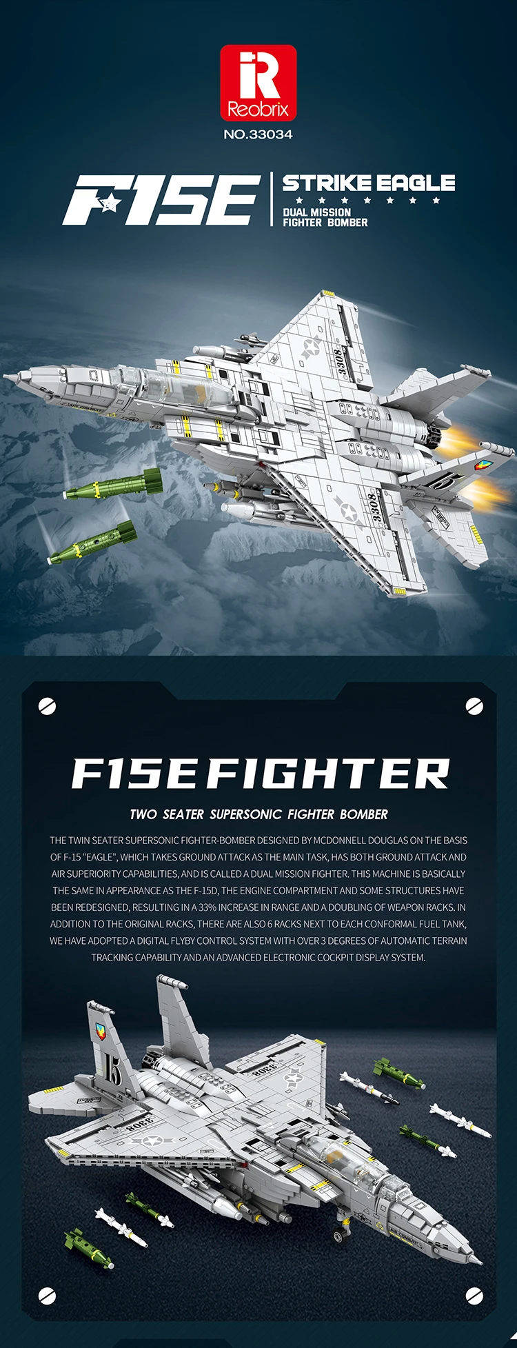 2216PCS Military F-15 Strike Eagle Fighter Building Blocks Cruise Air Force Bomber Model Bricks Collect New Year Gifts Kids Toys 2216PCS Military F-15 Strike Eagle Fighter Building Blocks Cruise Air Force Bomber Model Bricks Collect New Year Gifts Kids Toys