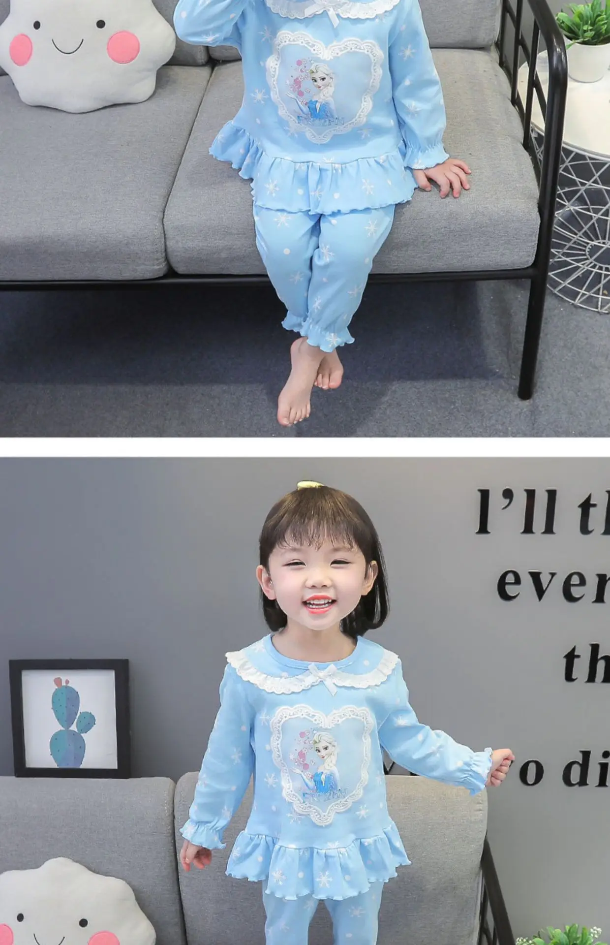 Girls Frozen Pajamas Kids Anna Elsa Cartoon Long Sleeve Clothing Set Baby Girls Casual Home Sleepwear Clothing Nightgown Suit Girls Frozen Pajamas Kids Anna Elsa Cartoon Long Sleeve Clothing Set Baby Girls Casual Home Sleepwear Clothing Nightgown Suit