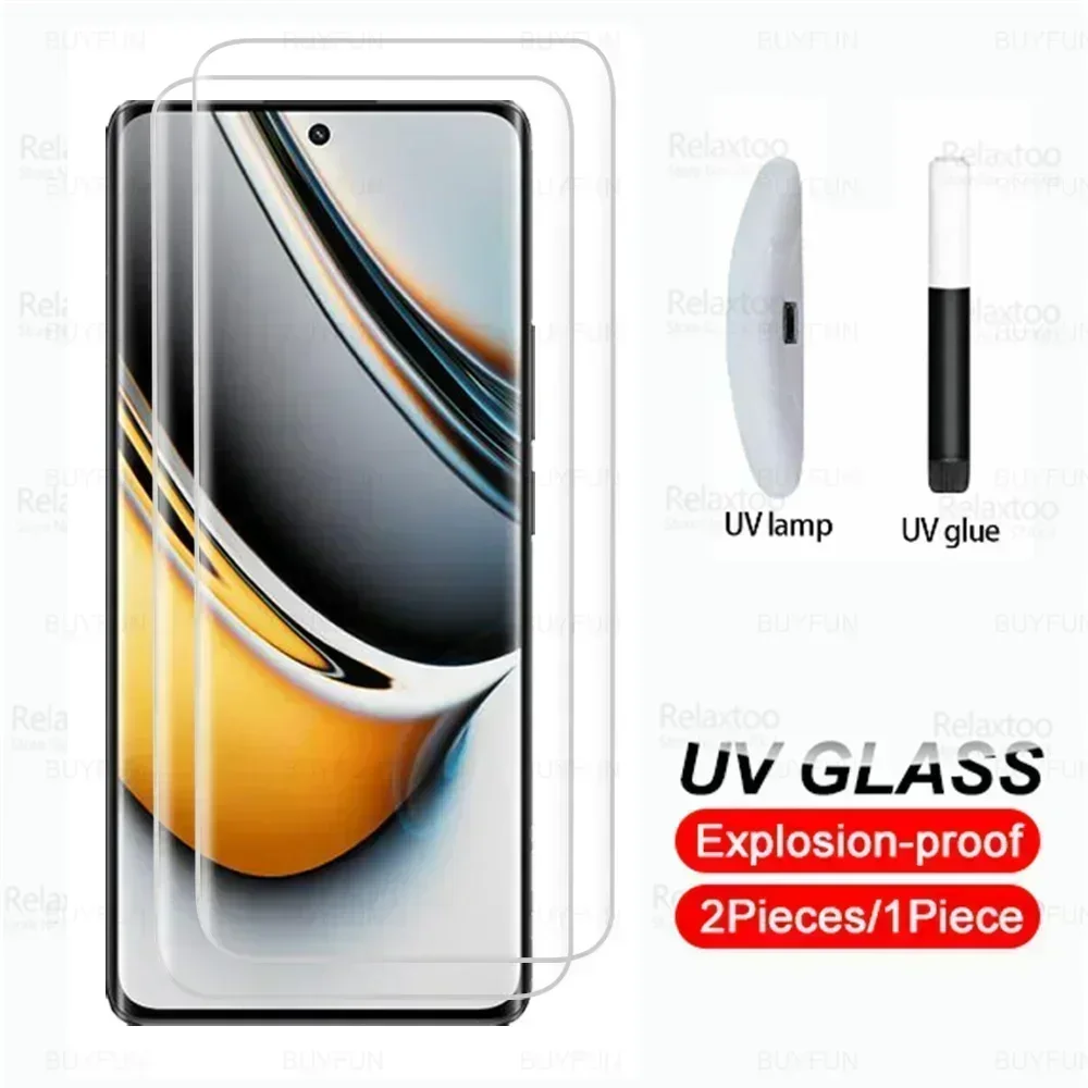 

Изогнутое закаленное УФ-стекло для Realme 11 Pro + стекло для Realme11 Pro Plus Realme11Pro 5G, защита экрана, защитная пленка, 1-2 шт.