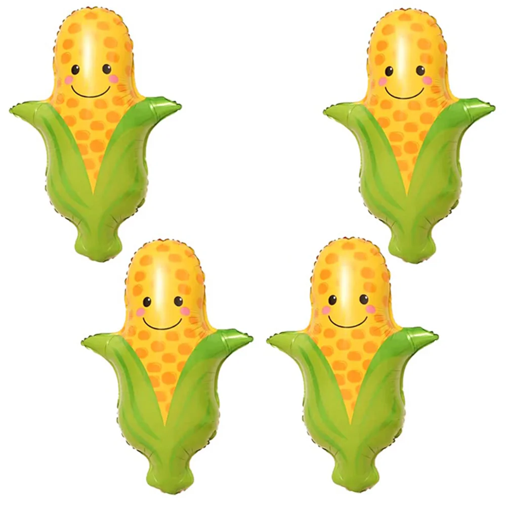 

4 PCS Corn Balloons Vegetables Corn Foil Mylar Balloons for Baby Shower Corn Themed Party Birthday Decoration Supplies 28 inch