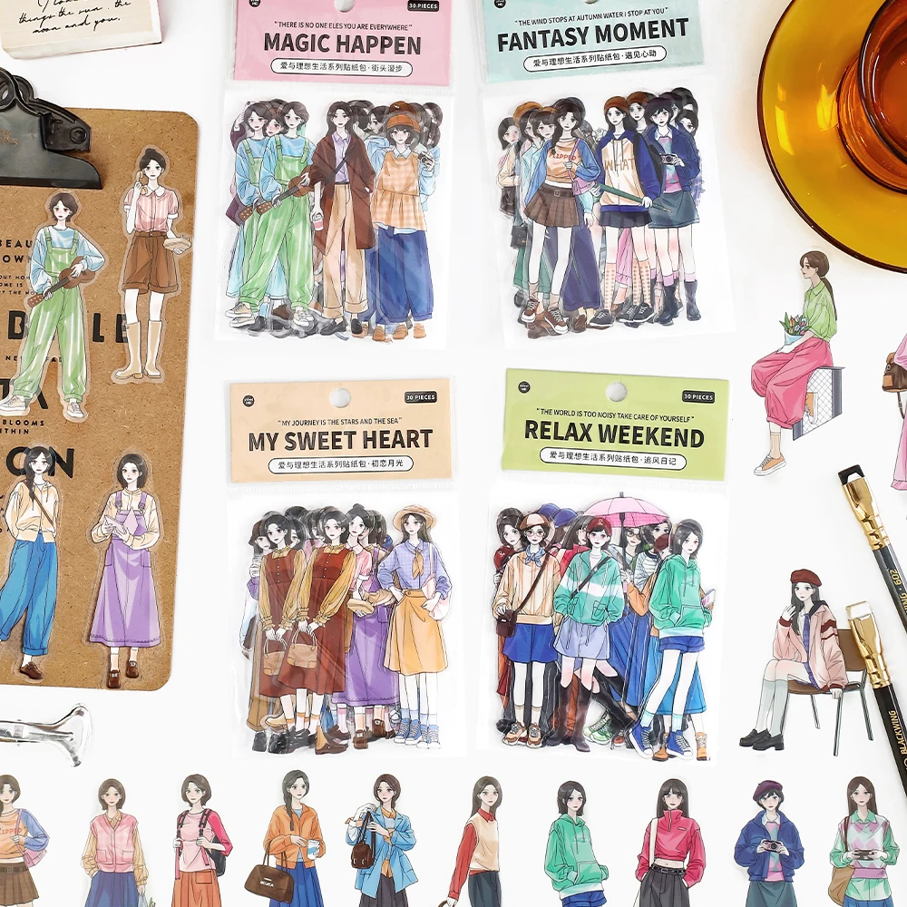 30Pcs/Set Korean Fashion Women Stickers Decor Notebook Diary Aesthetic Scrapbooking Journaling Material Hand Account Accessories
30Pcs/Set Korean Fashion Women Stickers Decor Notebook Diary Aesthetic Scrapbooking Journaling Material Hand Account Accessories