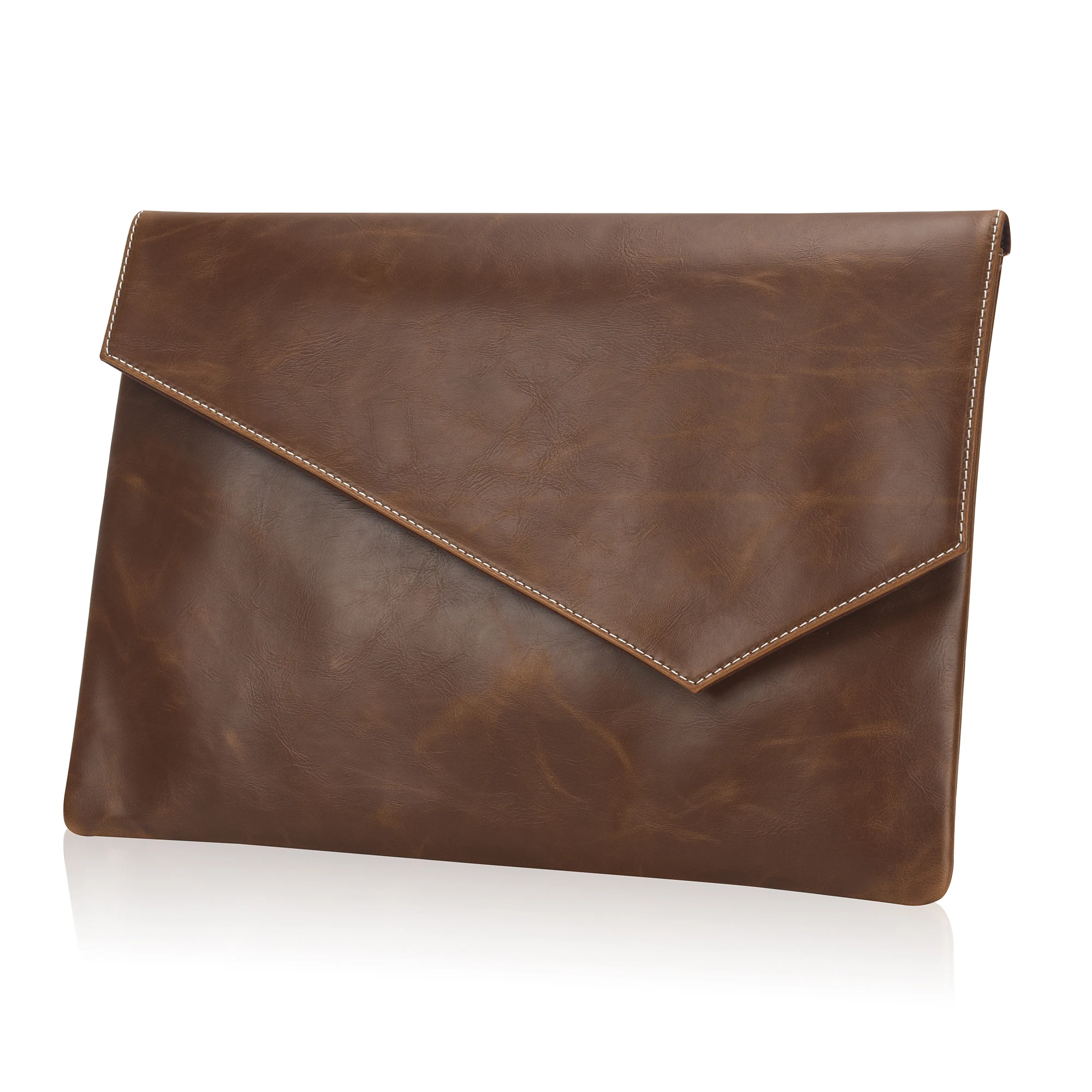 

LEBSGE Crazy Horse Pu Leather Men's Clutches Bag Vintage Men Leather Envelope Bag A4 Document Bag Unisex Business Pouch