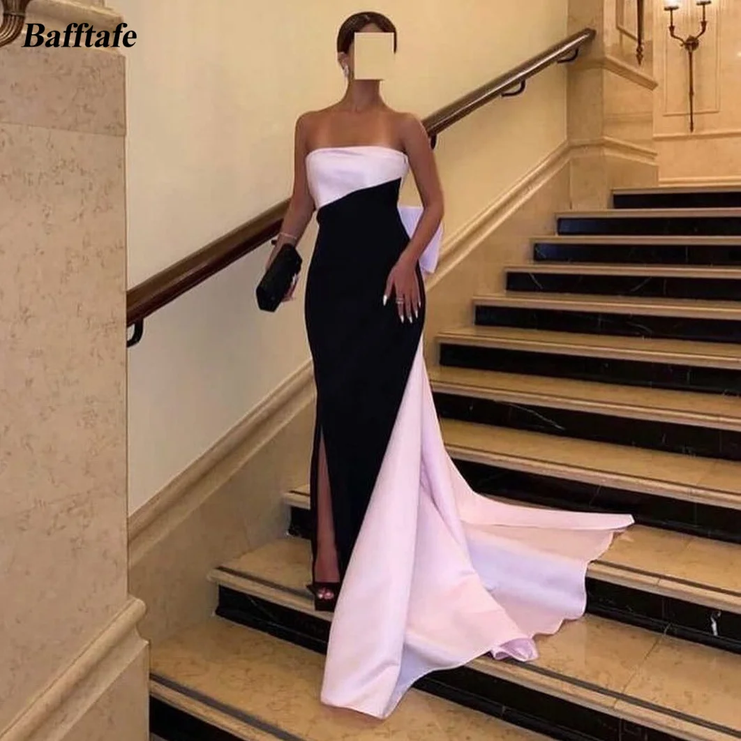 Bafftafe Black And Pink Mermaid Arabic Formal Prom Dresses Strapless Bow Leg Slit Special Evening Dress Wedding Party Gowns 2024
Bafftafe Black And Pink Mermaid Arabic Formal Prom Dresses Strapless Bow Leg Slit Special Evening Dress Wedding Party Gowns 2024