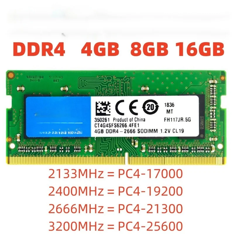 

10 шт. оперативная Память DDR4 4 ГБ 8 ГБ 16 ГБ 2133 2400 2666 3200 МГц PC4 17000 19200 21300 1,2 в Sodimm Ddr4 оперативная память для ноутбука