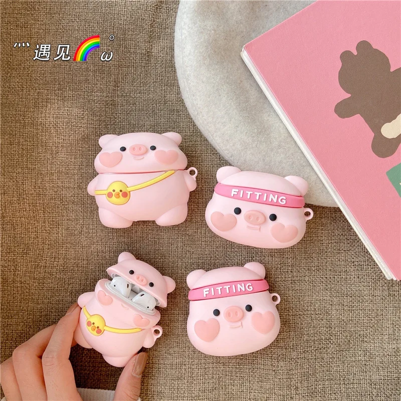 

Cute Cartoon Pig Case for AirPods Pro2 Airpod Pro 1 2 3 Bluetooth Earbuds Charging Box Protective Earphone Case Cover