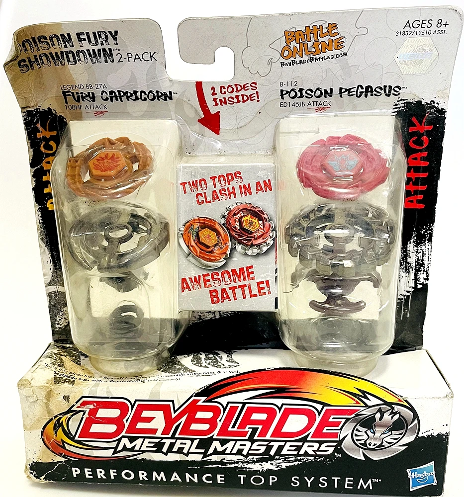 

Beyblade BB-27A Metal Masters Poison Fury Showdown 2-Pack Performance Top System Beys Collector B-112