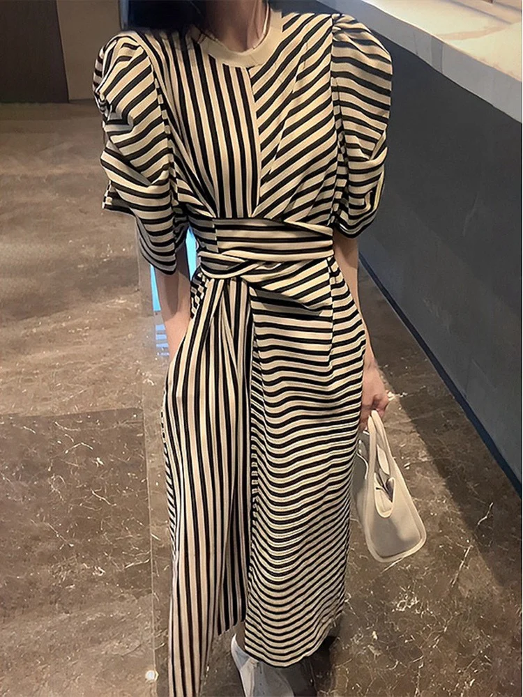 New Summer and Autumn 2023 Exquisite Puff Sleeve Waist-Tight Atmosphere Graceful Lace-up Striped Dress 0721
New Summer and Autumn 2023 Exquisite Puff Sleeve Waist-Tight Atmosphere Graceful Lace-up Striped Dress 0721