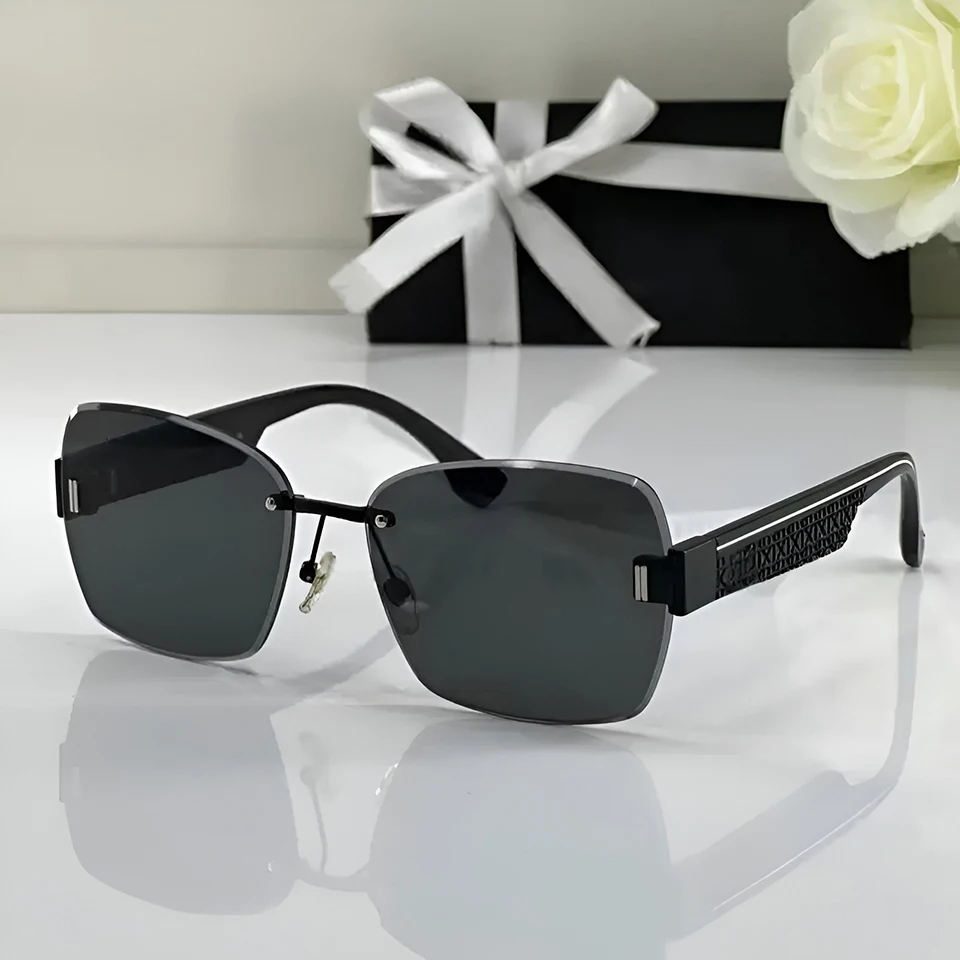 

New Luxury Brand Frameless Sunglasses Women's Fashion Classic Unique Show Style Young Girl's Square Tawny Decorative Sun Glasses