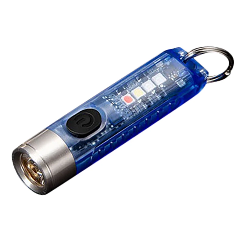 

Фонарик с брелоком, светящийся корпус, 400 люмен, миниатюрный яркий фонарик с USB-зарядкой для кемпинга, ходьбы, бега