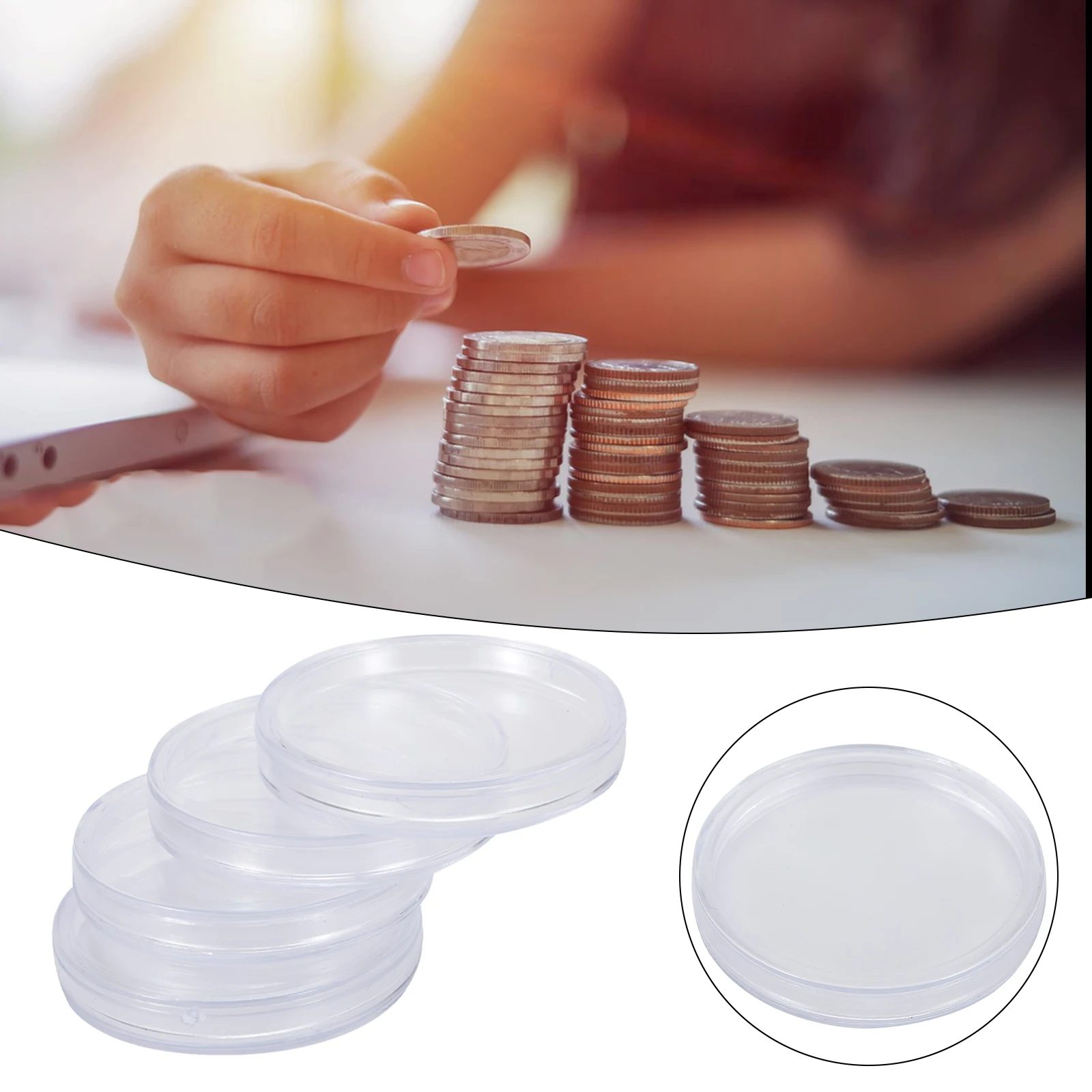 18~38mm 100Pcs Clear Round Coin Capsule Storage Box Coin Currency Containers Protection Cases Holders Collection Plastic Boxes
18~38mm 100Pcs Clear Round Coin Capsule Storage Box Coin Currency Containers Protection Cases Holders Collection Plastic Boxes