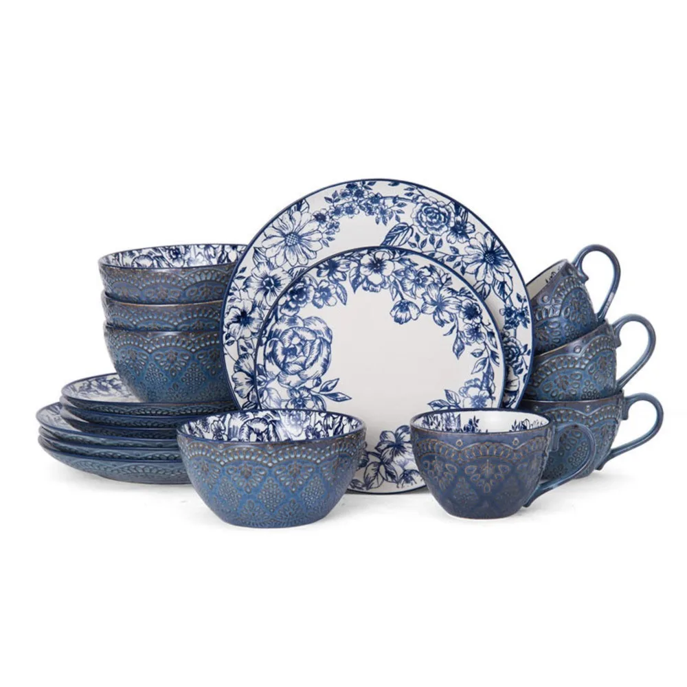 Blue Stoneware 16-Piece Dinnerware Set Food Plate Free Shipping Tableware Set of Plates Dinner Sets Dish Ceramic Dishes to Eat
Blue Stoneware 16-Piece Dinnerware Set Food Plate Free Shipping Tableware Set of Plates Dinner Sets Dish Ceramic Dishes to Eat