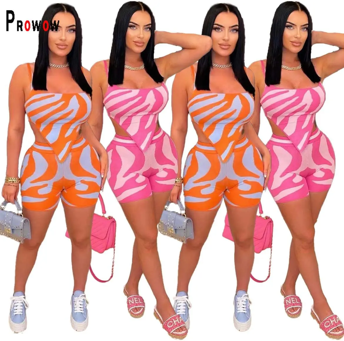 Женские костюмы из двух предметов с принтом Prowow, укороченные топы и шорты, летняя Клубная одежда для вечеринки, 2023 
Женские костюмы из двух предметов с принтом Prowow, укороченные топы и шорты, летняя Клубная одежда для вечеринки, 2023