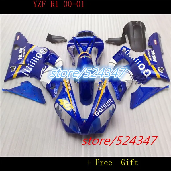 

Nn-Wholesale - GO!!!! Blue Fairing kits for 2000 2001 YZF R1 YZF-R1 2000-2001 YZF1000 YZFR1 00 01 for Yamaha