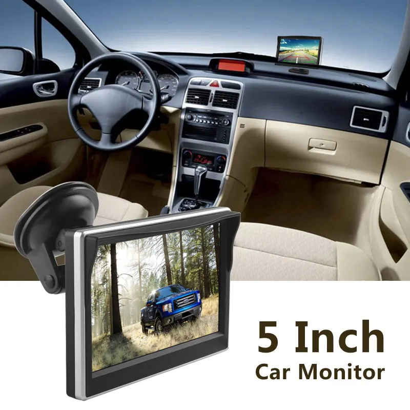 

5-дюймовый автомобильный монитор заднего вида, TFT ЖК-дисплей, цифровая камера заднего вида, система заднего хода, комплект для парковки грузовика, автомобиля