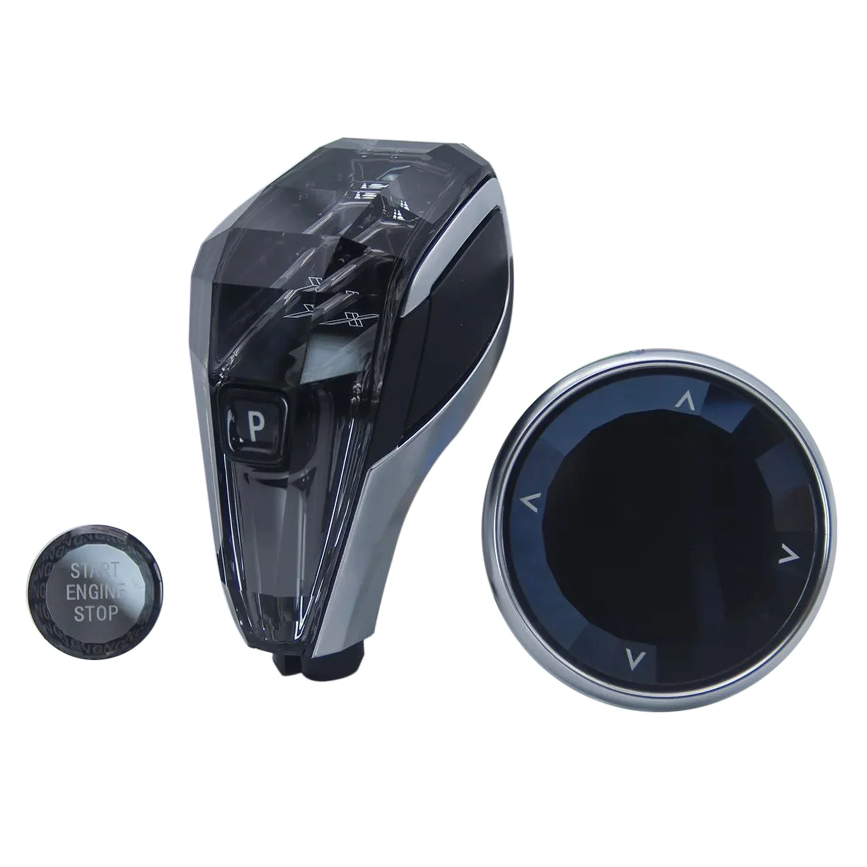 

3 Pcs Crystal Shift Head Volume Button Multimedia Key Gear Shift Knob for BMW X3/X4/X5/X6/6GT/X3/1/2/3/4
