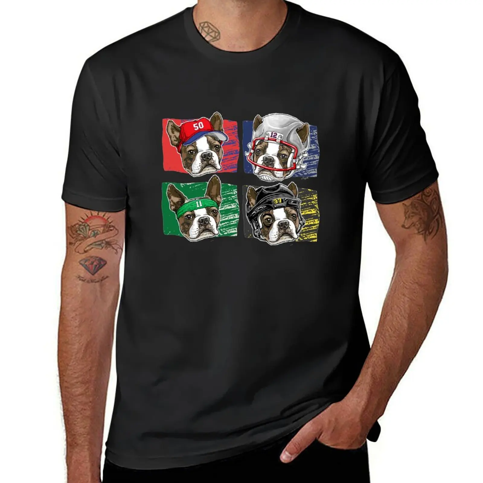 Bawstin Four Sports Dogs Boston T-shirt summer clothes plus size tops Aesthetic clothing oversized t shirt men
Bawstin Four Sports Dogs Boston T-shirt summer clothes plus size tops Aesthetic clothing oversized t shirt men