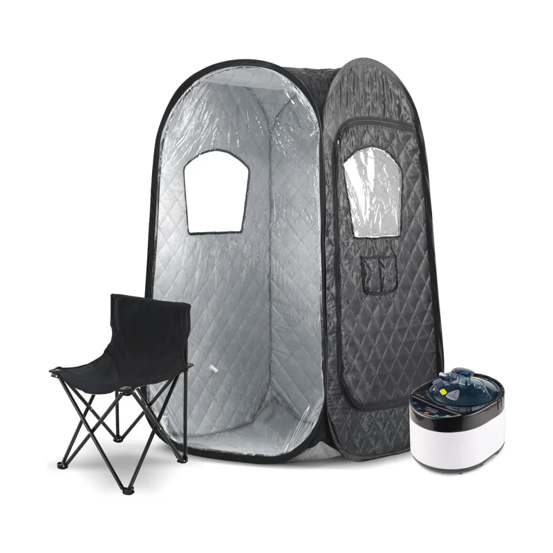 

Portable Steam Sauna Tent with 4L 1500W Steamer, Foldable Chair, Home Sauna Spa Tent for Detox Relaxation