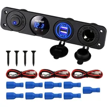4 in 1 Marine Switch Panel, 12V 4.2A Dual USB Charger Socket Power Outlet & LED Voltmeter & Cigarette Lighter Socket & LED
4 in 1 Marine Switch Panel, 12V 4.2A Dual USB Charger Socket Power Outlet & LED Voltmeter & Cigarette Lighter Socket & LED