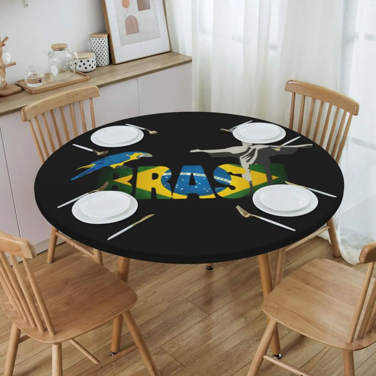 Flag Of Brazil Tablecloth Round Elastic Fitted Oilproof Table Cloth Cover for Kitchen
Flag Of Brazil Tablecloth Round Elastic Fitted Oilproof Table Cloth Cover for Kitchen