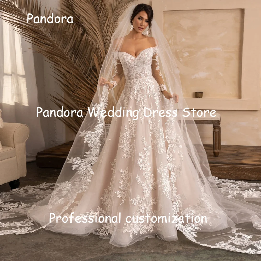 

Pandora Tulle A-line Sweetheart Lace Ruffle Ivory Pretty Bride Dresses Floor-length Elegant Formal Wedding Dresses For Woman