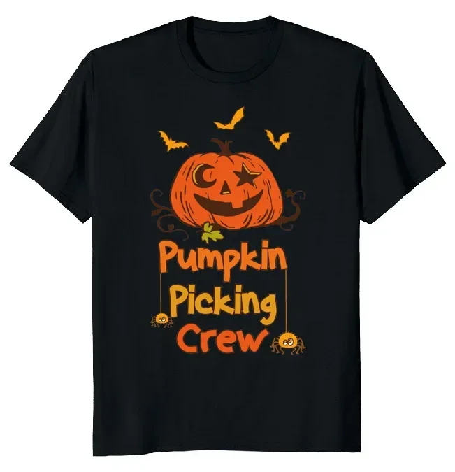 

Pumpkin Crew Halloween Horror Funny Novelty O-Neck Cotton T Shirt Men Casual Short Sleeve Tees Tops Camisetas Mujer