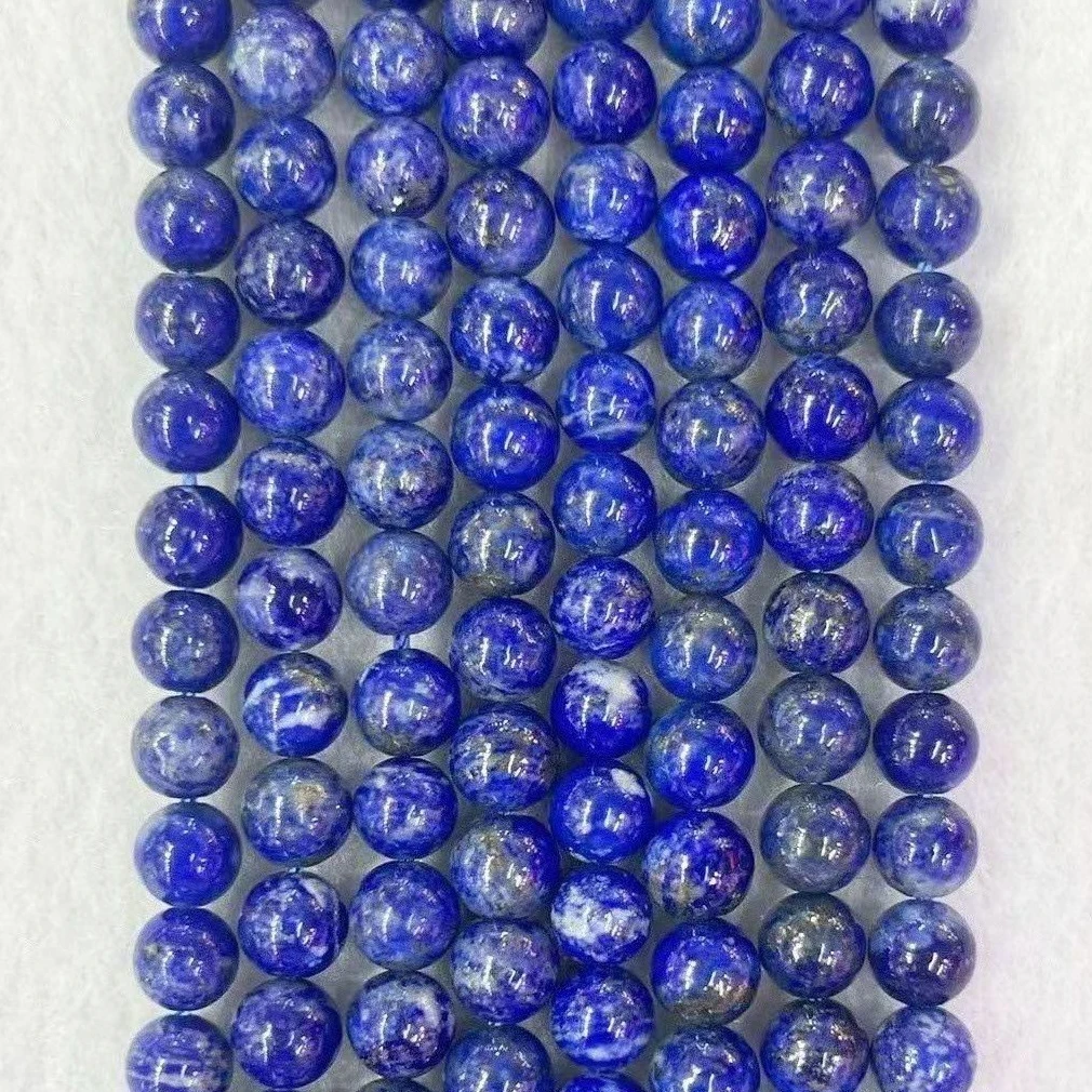 

100% Top Grade Natural Lipas Lazuli beads 4/6/8/10/12MM Round Loose Lazurite Blue Stone Beads For DIY Bracelet Necklace Jewelry