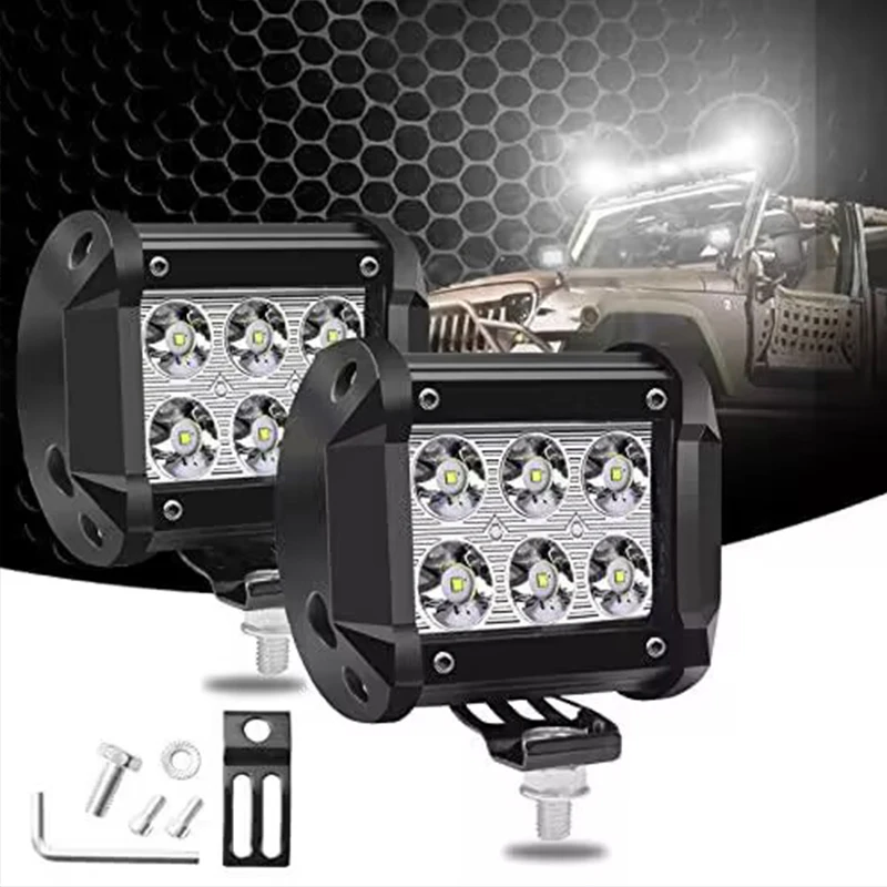 2Pcs 4 Inch 18W LED Work Light Fog Lights for Jeep Pickup Truck ATV UTV Motorcycle Off Road Led Bar Spot Lights Accessories
2Pcs 4 Inch 18W LED Work Light Fog Lights for Jeep Pickup Truck ATV UTV Motorcycle Off Road Led Bar Spot Lights Accessories