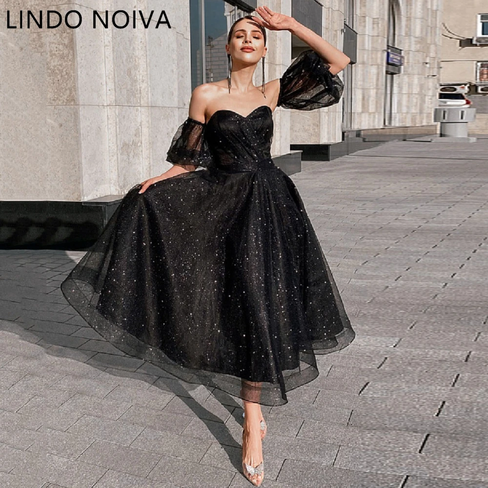 Black Glitter Tulle Midi Prom Dresses Removeale Short Sleeves Girl Homecoming Gowns Women Formal Party Occasion Dress
Black Glitter Tulle Midi Prom Dresses Removeale Short Sleeves Girl Homecoming Gowns Women Formal Party Occasion Dress