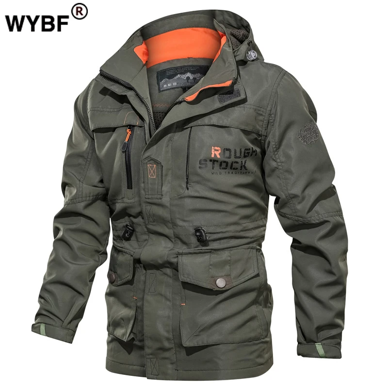 

Men Windbreaker Military Field Jackets Outerwear Mens Tactical Waterproof Pilot Coat Hoodie Men Hunting Army Clothes Camping