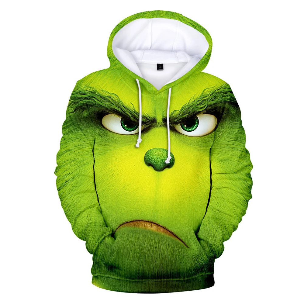 

Anime How Stole Christmas Grinch Cosplay Hoodies Sweatshirt 3D Print Adult Unisex Pullover Hooded Jacket Sportswear Coat Gifts