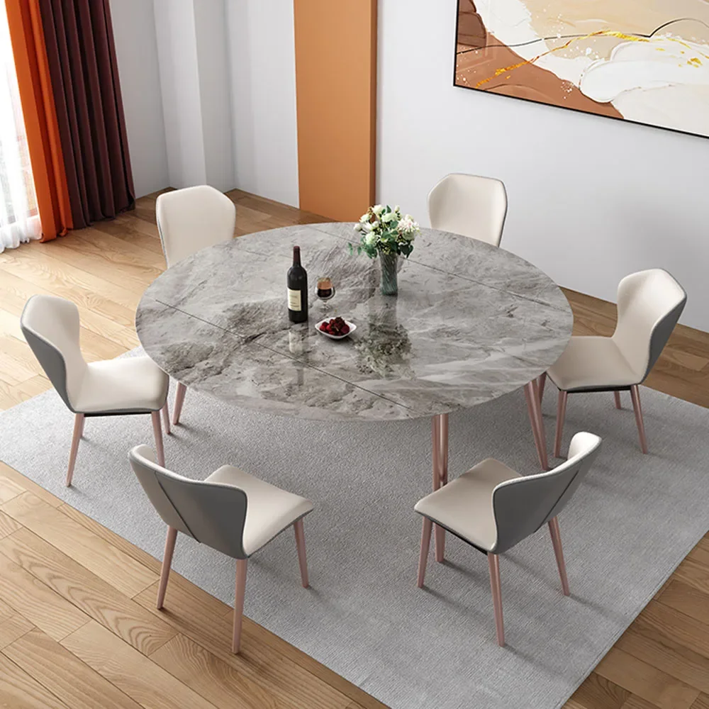 

Extendable Office Dining Table Round Luxury Set Nordic Italian Dining Table Design Legs Metal Table A Manger Kitchen Furniture