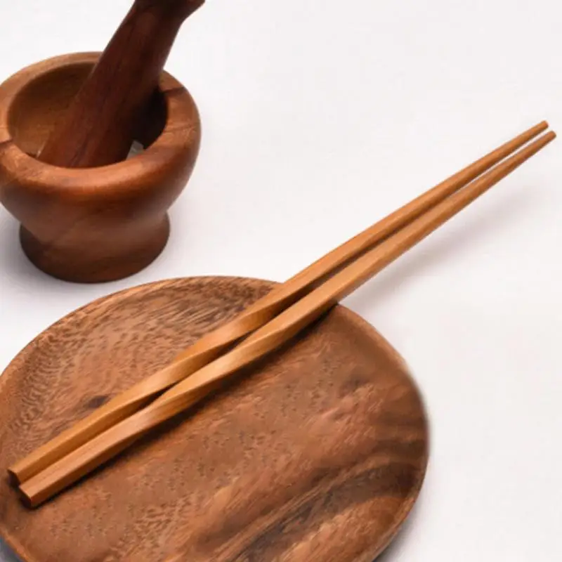 

2 Pairs Creative Walnut Wood Chopsticks Tableware Washable Reusable Chinese Style Chopsticks For Rice Noodles Hotpot Sushi