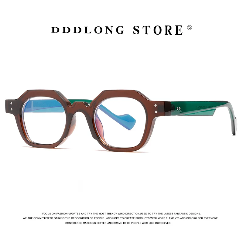 

Квадратные очки DDDLONG с защитой от синего света, оправа для очков по рецепту для мужчин и женщин, оптические линзы, сменные очки D406