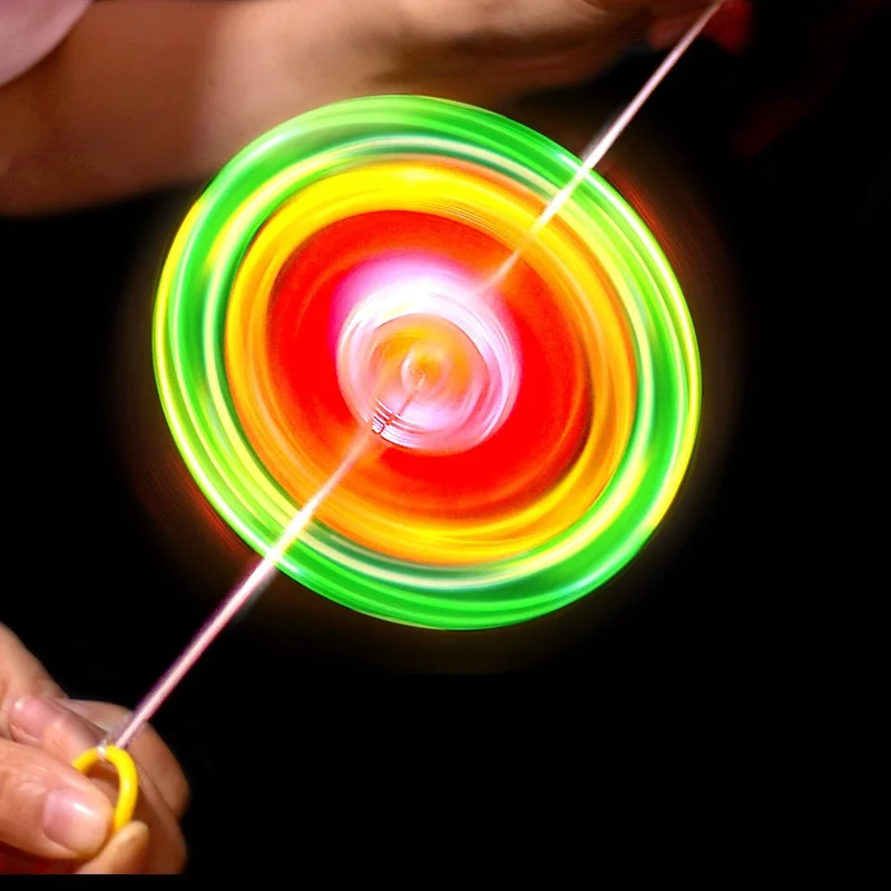 

5pcs Luminous Hand Pull Glowing Flashing Rope Flywheel Led Light Toy Novelt Flywheel Flash Gyro Gift Fory Children Lightsaber