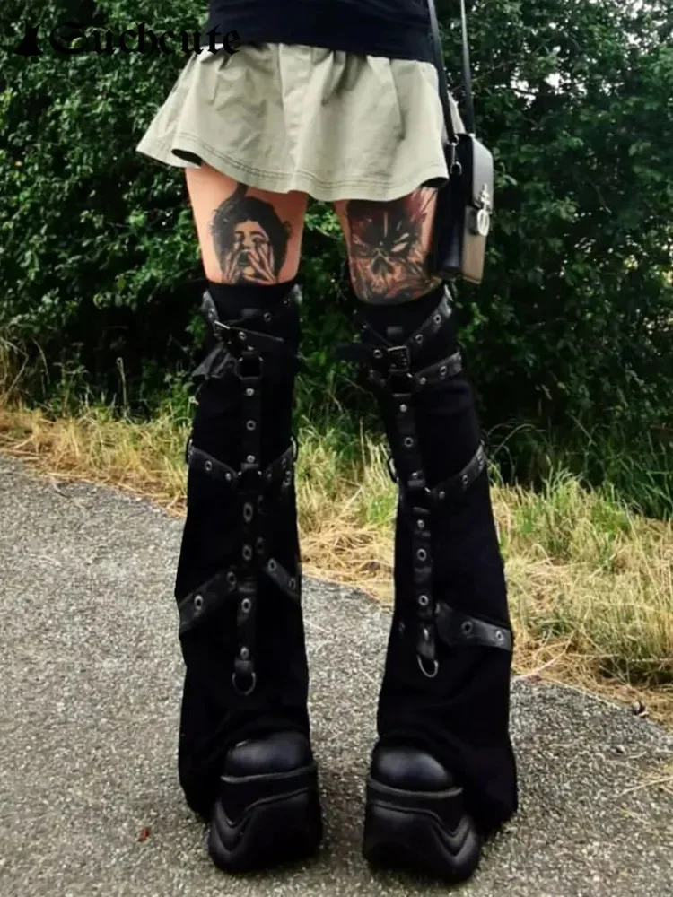 Gothic Eyelet Strap Women Trouser Legs Vintage Dark Academic Slim Bandage Leg Socks Black Knitted Boot Cuffs Leg Punk
Gothic Eyelet Strap Women Trouser Legs Vintage Dark Academic Slim Bandage Leg Socks Black Knitted Boot Cuffs Leg Punk