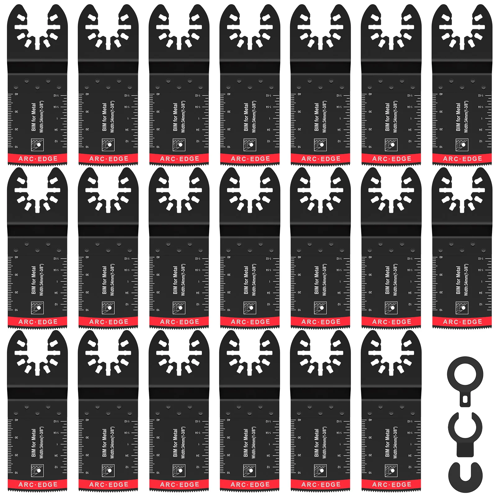 20Pcs Oscillating Saw Blades Set Curved-Edge Bi-Metal Oscillating Multitool Blades Universal Cutting Oscillating Tool Blades
20Pcs Oscillating Saw Blades Set Curved-Edge Bi-Metal Oscillating Multitool Blades Universal Cutting Oscillating Tool Blades