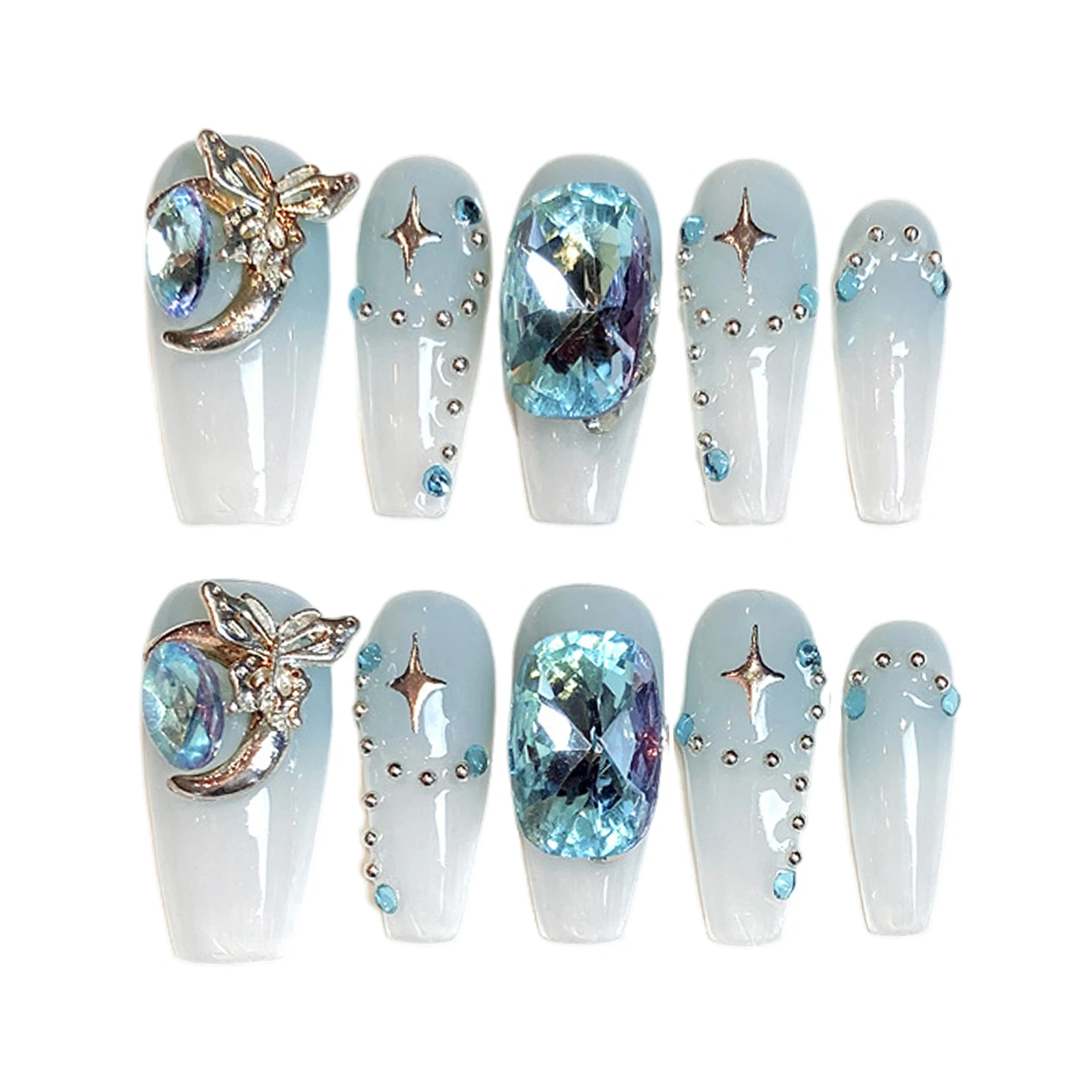 Blue Gradients Fake Nails with Rhinestone Lightweight and Easy to Stick Fake Nail for Manicure Lovers and Beauty Bloggers
Blue Gradients Fake Nails with Rhinestone Lightweight and Easy to Stick Fake Nail for Manicure Lovers and Beauty Bloggers