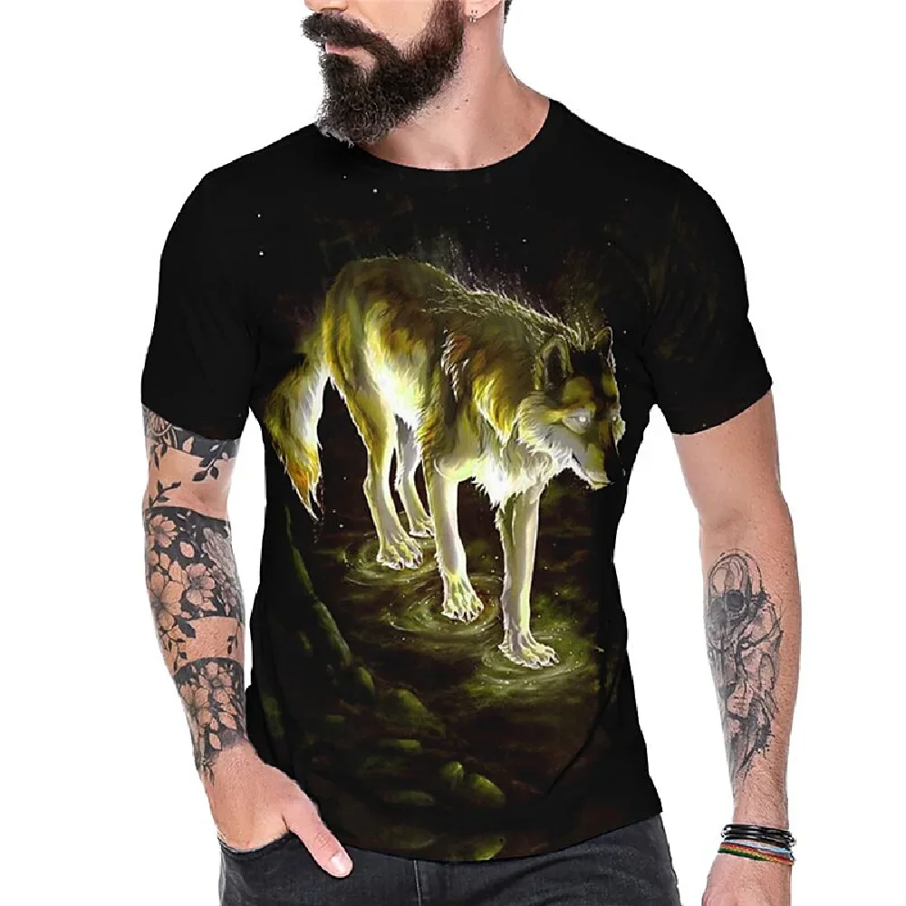 Футболка мужская оверсайз с круглым вырезом, модная Повседневная рубашка с 3D-принтом волка, с коротким рукавом, уличная одежда в стиле хип-хоп, Харадзюку, одежда в стиле панк 
Футболка мужская оверсайз с круглым вырезом, модная Повседневная рубашка с 3D-принтом волка, с коротким рукавом, уличная одежда в стиле хип-хоп, Харадзюку, одежда в стиле панк